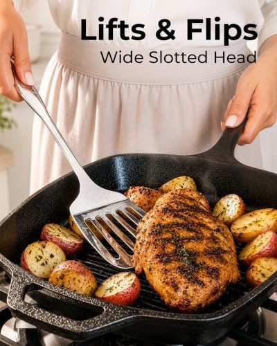 Zulay Kitchen Stainless Steel Slotted Spatula Turner