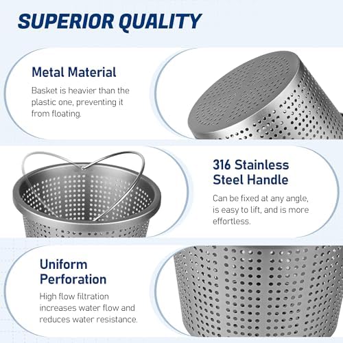 8" Aluminum Pool Skimmer Basket for Pentair U-3,Hayward SP1070 Pool Skimmer