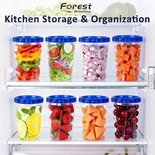 8 Pack 34oz Soup Freezer Storage Containers with Twist Lids for Meal Prep