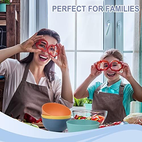 Wheat Straw Bowl Sets,8 PCS Unbreakable Cereal Bowl 26 OZ,Microwave and Dishwasher Safe Bowls,Bowl Sets for Camping and Picnic BPA Free Colorful Salad Bowls for Serving Soup,Oatmeal and Fruit Etcβ¦