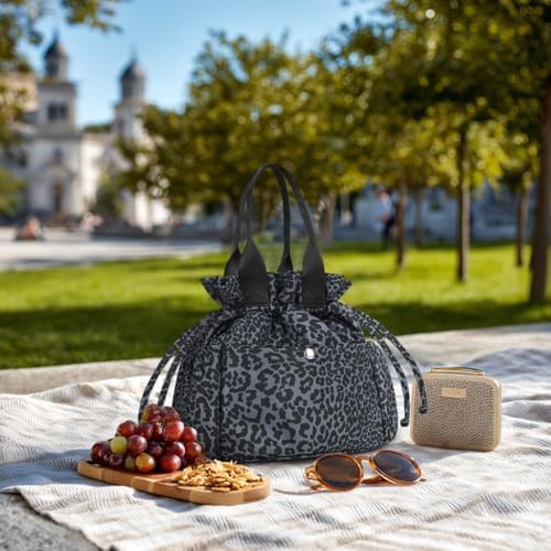 Yarnic Lunch Bag Women Insulated Lunch Bags,Cute Cheetah Reusable Lunch Box