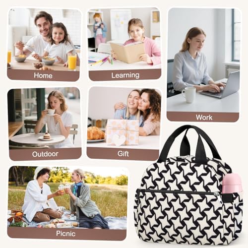 KUBYA Lunch Bag Lunch Box for Women, Cute Corduroy Insulated Reusable Work Leakproof Simple Adults Large Lunch Boxes Tote Bag Men Cooler Bag