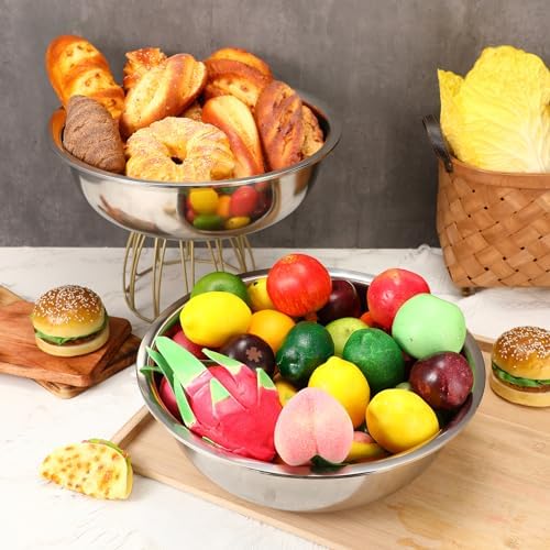 Nuogo 4 Pcs Stainless Steel Mixing Bowls Large for Salad, 16 Inch 13 Qt