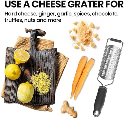 Cheese Grater, Lemon Zester, Fine Cheese Grater with Handle, Width 2.5 inch