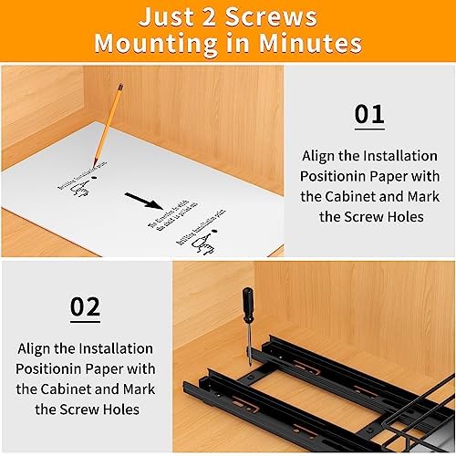 BOIVSHI Pull Out Spice Rack Organizer for Cabinet, Heavy Duty Slide Out Spice Rack Organizer for Kitchen Cabinets and Pantry, Fits Spices, Sauces, Canned Food (4.5''Wx10.5''Dx2.5''H)
