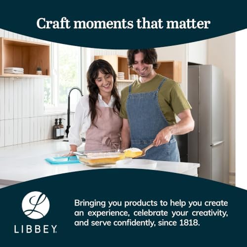 Libbey Baker’s Premium 2 Piece Glass Baking Dish Set, Stackable Casserole Dish with Lid Set, Baking Glassware for Casseroles, Lasagna, Brownies, Cakes