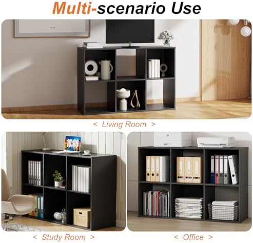 Sweetcrispy 6 Cube Storage Organizer, Stackable Modular Bookcase Shelf