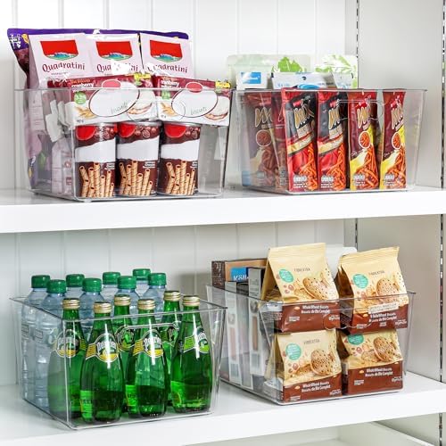 Vtopmart 6 Pack Extra Large Clear Storage Bins, 11x11 Cube Organizer
