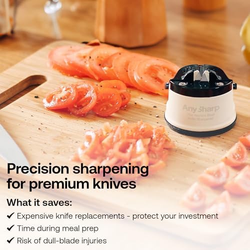 AnySharp – Pro – Easy to Use, Hands Free Knife Sharpener - Cream