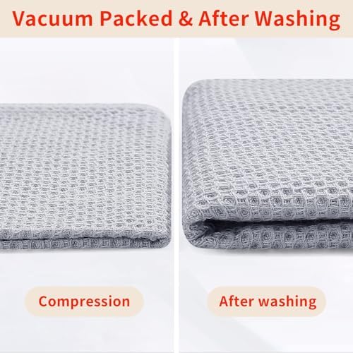 Homaxy 100% Cotton Waffle Weave Kitchen Dish Towels 18-Pack, Light Gray