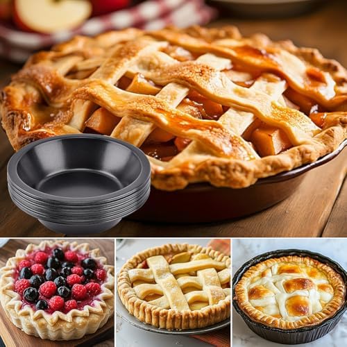 12pcs Mini Pie Pans 5 Inch - Reusable Round Pie Tins - Nonstick