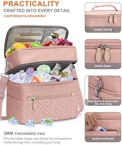 Capolo Lunch Bag for Women Men Insulated Lunch Tote Leakproof Lunchbox Bags