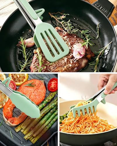 Kitchen Tongs for Cooking, Stainless Steel, Non Scratch Silicone Tip,3 Pack