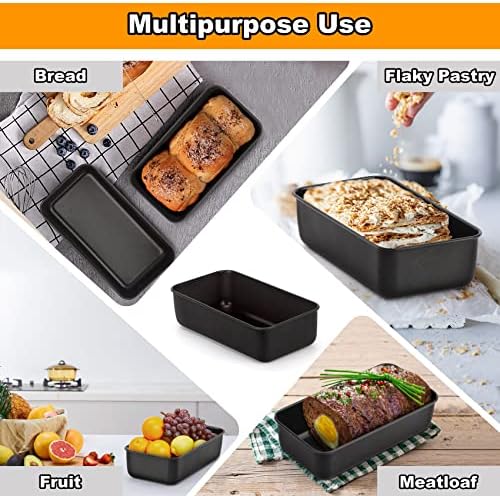 LIANYU 2 Pack Bread Loaf Pan for Baking, 9×5 Inch Nonstick Stainless Steel Bread Baking Loaf Pan, Meatloaf Tin for Homemade Banana Sourdough, Dishwasher Safe