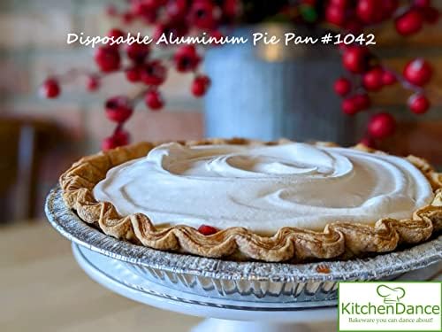 KitchenDance 10" Disposable Aluminum Foil Pie Pans - Pack of 13 | Strong & Sturdy Pie Tins for Bakers, Cooking, Kitchen, Cooks, Bakeries, Business | Oven to Table Convenience & 100% Recyclable