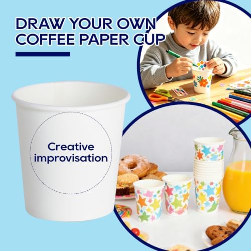 LITOPAK 500 Pack 4 oz Paper Cups, White Disposable Paper Coffee Cups