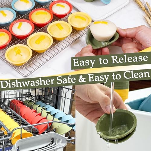 Webake 36 Pcs Platinum Silicone Puto Molder Filipino Small-Size, 2.2" Reusable Kutsinta Molder for Steamer, Plastic Replacement Baking Cup, BPA-Free and Non-Stick, Great for Bite-Size Muffin, Tart