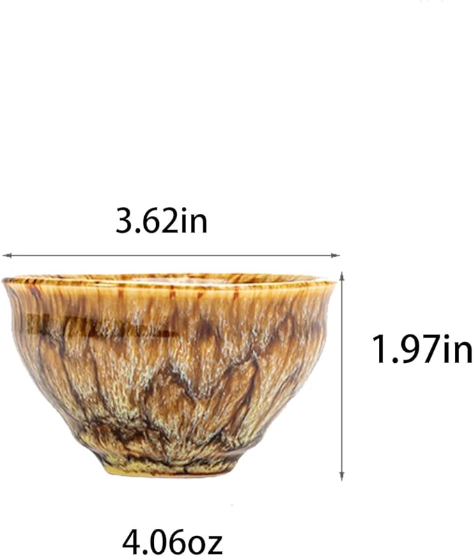 chinese tea cups,gongfu Ceramic Teacup Set, 4.06 oz (120 ml), Set of 5, 5 Colors