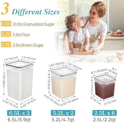 Vtopmart 10 PCS Flour and Sugar Storage Container Sets for Advanced Baker