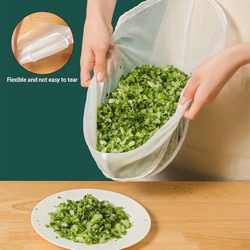 3PCS Reusable Cheese Cloth Bags for Straining - Reusable Straining Bags for Nut Milk, Soy Milk, Dumpling Fillings, and More (A-3PCS)