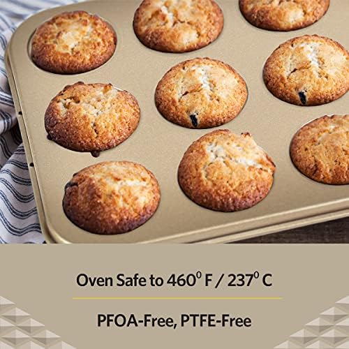 Glad Mini Muffin Pan Nonstick - Heavy Duty Metal Cupcake Tin with Small Baking Cups, Mini 12-Cup (Pack of 6)