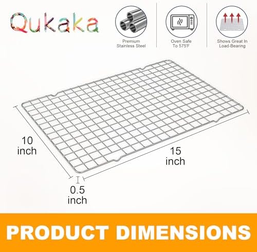 2 PCS Cooling Racks for Cooking and Baking, 10" x 15", Silver