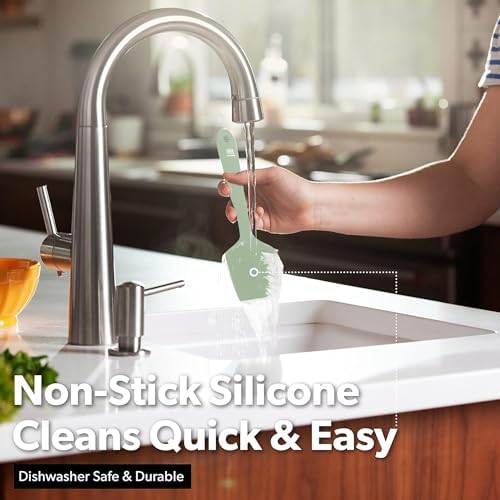 DI ORO Silicone Spatula Set - 600F Heat Resistant, 3-Pc Sage