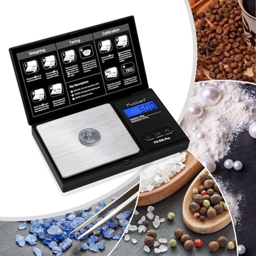 Fuzion Digital Pocket Gram Scale 0.01g x 500g, with 100g Calibration Weight