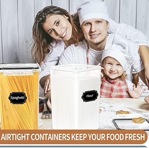 4pcs Large Tall Airtight Food Storage Containers with Lids - 6.5L / 5.9qt