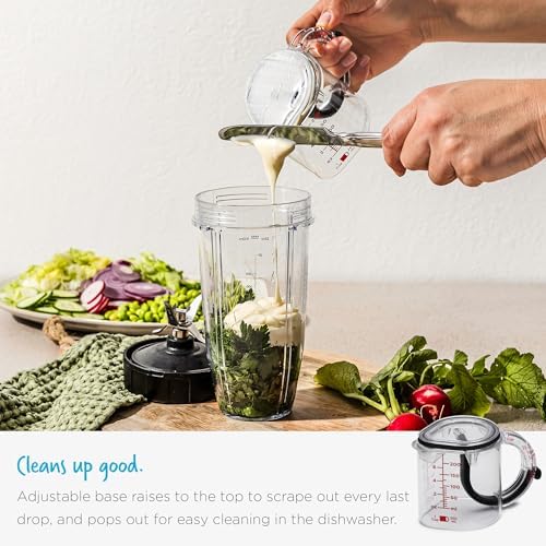 Dreamfarm Upcup All-in-1 Adjustable Measuring Cup, Metric & Imperial Measurements up to 1 Cup - Black/Clear