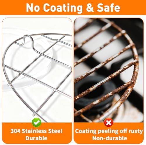 TamBee 9.8 Inch Oval Cookie Cooling Rack, 304 Stainless Steel Thickened Cooling Rack, 0.8 Inch Height Heavy Duty Cookware for Baking, Cooking & Food Cooling, 1 Piece
