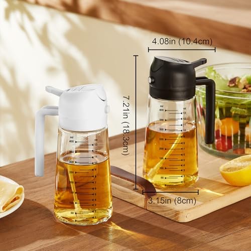 TrendPlain 16oz Olive Oil Sprayer for Cooking with Silicone Base, 2 Black