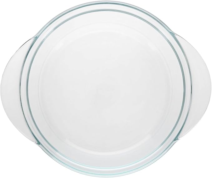 Pyrex 2.5-Quart Deep 9.5in Pie Plate – Perfect for Sweet Rolls, Pot Pies, and Pies – Made in USA