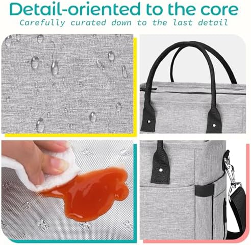 Classy Insulated Lunch Bags for Women, Large Lunch Box for Work & Picnic(