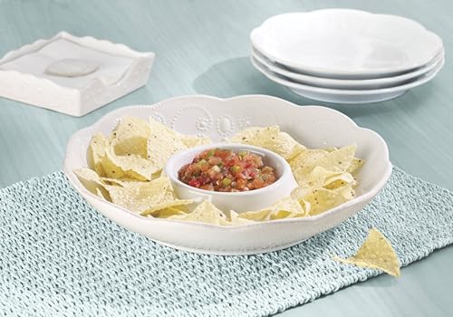 Lenox French Perle White Chip and Dip Tray