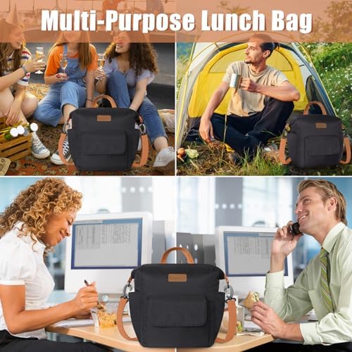 Joymee Insulated Lunch Bag For Women Reusable Leakproof -Black