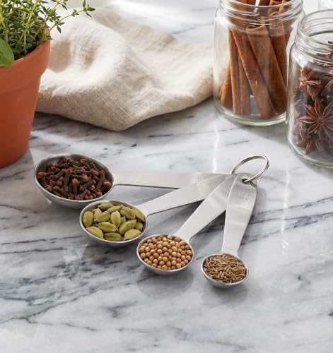 4 PCS Stainless Steel Measuring Spoons Set, Stackable for Baking