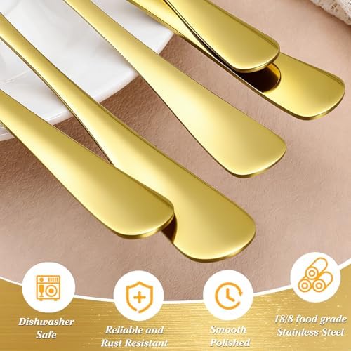 10 PCS 18/8 Gold Stainless Steel Serving Utensils Set for Parties