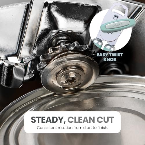 Zulay Kitchen Manual Can Opener Heavy Duty Patented Stainless Steel, Mint