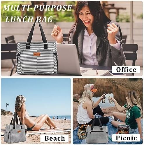 HSHRICH Insulated Lunch Bag Women - Large Tote Lunch Box For Work