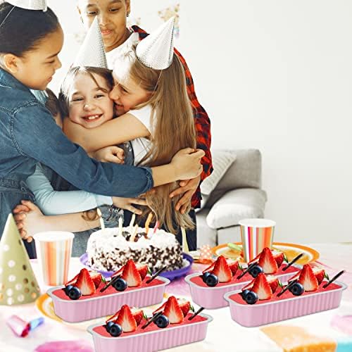 LNYZQUS Mini Loaf Pans with Lids 100 Pack, 6.8oz Rectangle Cake Tins