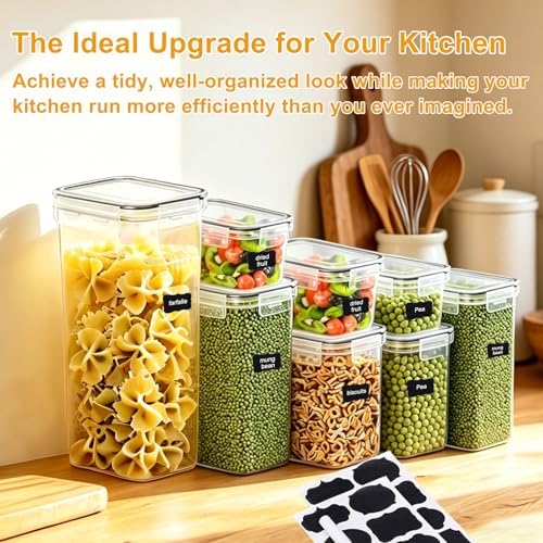 32pcs Airtight Containers, Clear Stackable Dry Food Storage