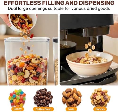 Cereal Dispenser Countertop 2 Pack, Double 3L Airtight