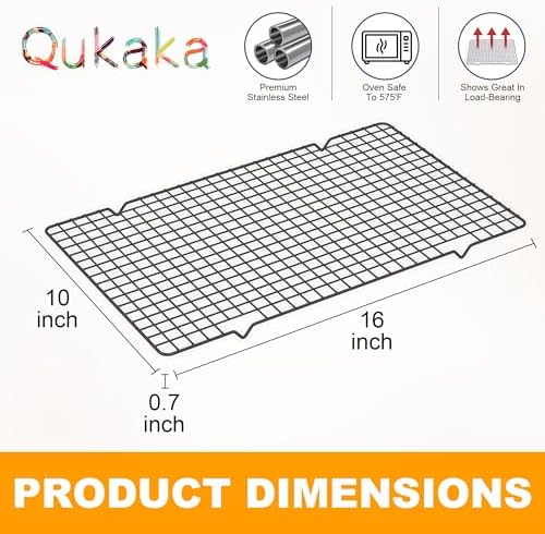 2 PCS Cooling Racks for Cooking and Baking, 10" x 16", Black