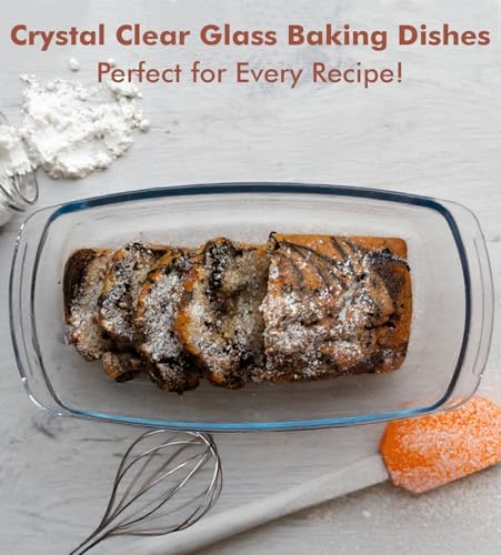 Razab 7.6 Cups / 1800 Ml / 1.9 Qt Large Glass Loaf Pan with Lids for Baking