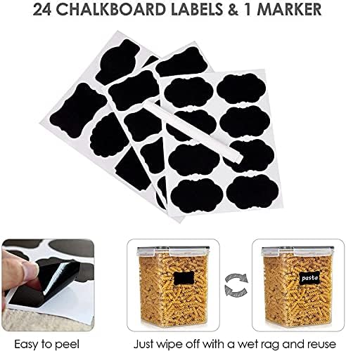 Vtopmart 2.5 L Flour Sugar Storage Containers, 4 PCS, Black