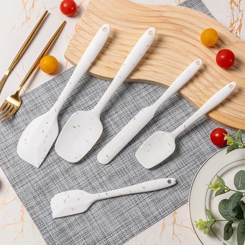 Silicone Spatula Set,5 Piece Food Grade Rubber Spatulas,Candy Color