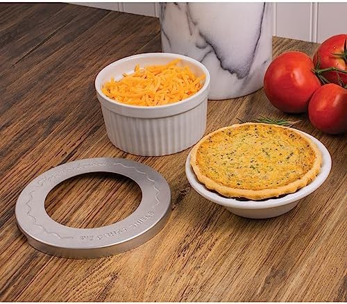 Mrs. Anderson's Baking Individual Pie Crust Protector Shields, Set Of 4, For Mini Pies And Pot Pies, Fits Up To 5-Inch Pie Plates, Prevents Over-Browning And Spills