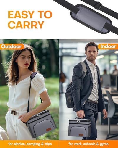 HOTOR Insulated Lunch Box Men Women Leak-Proof Cooler Lunch Bag 9L