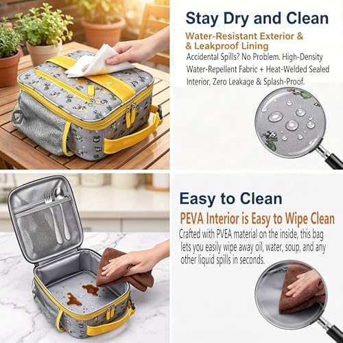 Lunch Box Kids,Cute Cartoon Insulated Lunch bag for Kids Boys Girls Portable Lightweight Small Lunchbox Special Design for school Picnic Outdoor